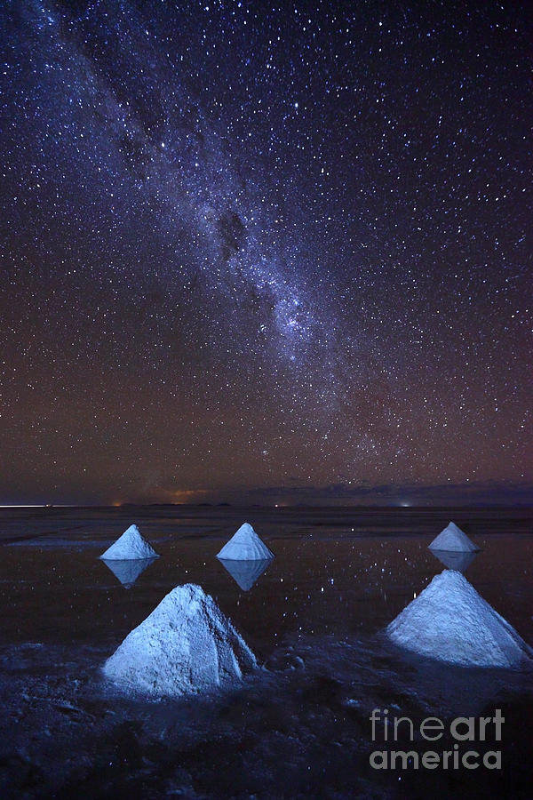 Salt Cones and Milky Way Photograph by James Brunker