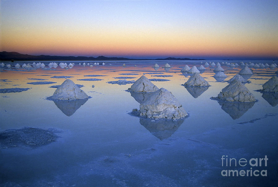 Salt cones at sunset Photograph by James Brunker