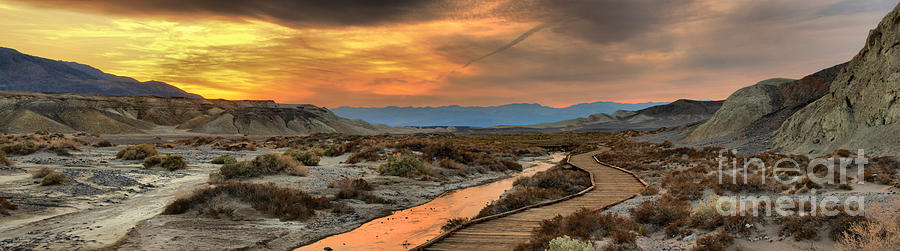 Salt Creek Sunset Panoramic Photograph by Adam Jewell