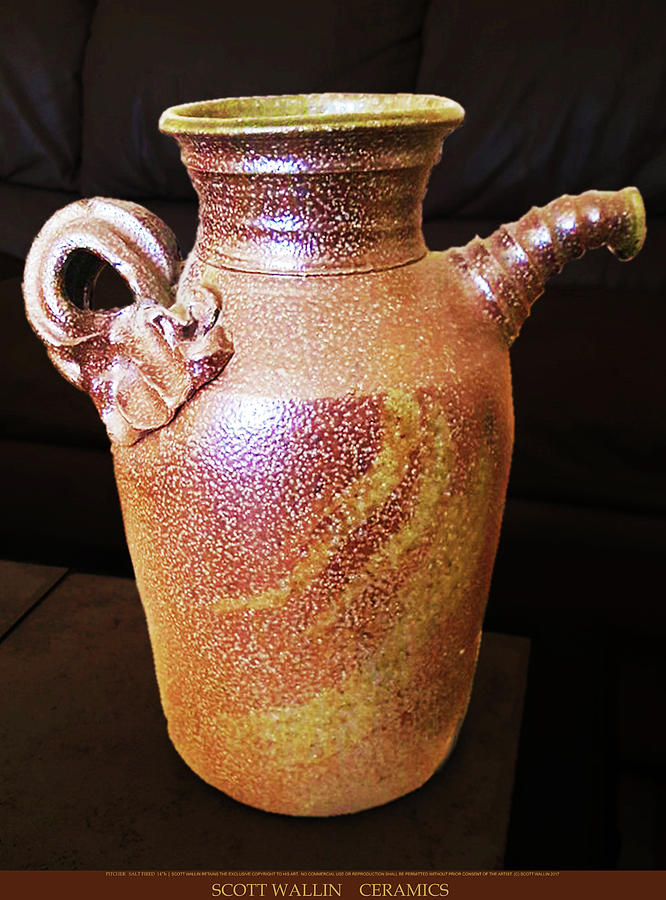 Salt fired pitcher Ceramic Art by Scott Wallin