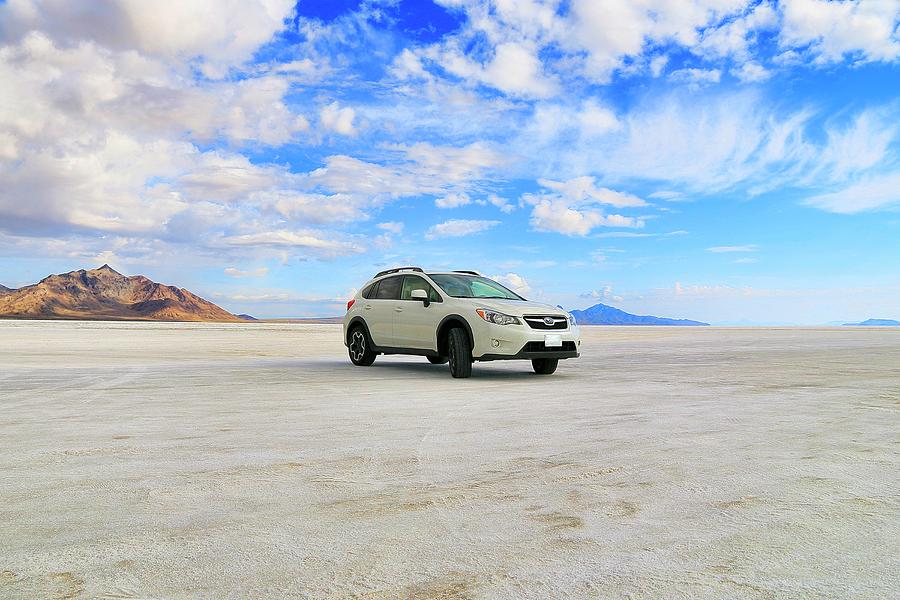 Salt Flats Subaru Photograph by Steve McKinzie