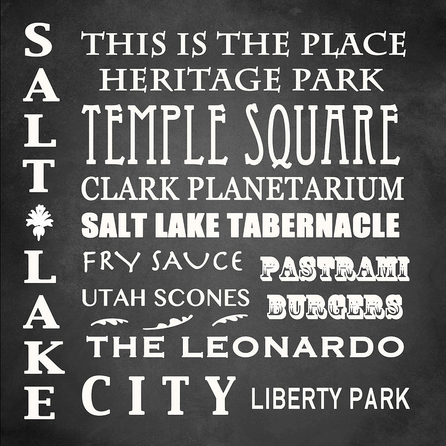 Salt Lake City Digital Art - Salt Lake City Famous Landmarks by Patricia Lintner