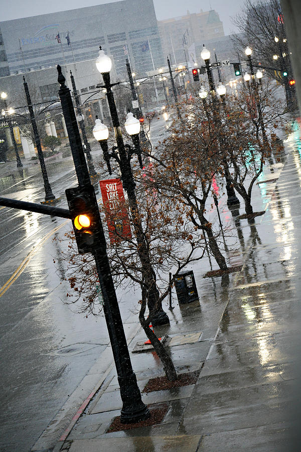 Salt Lake City in the Rain I Photograph by Marilyn Hunt