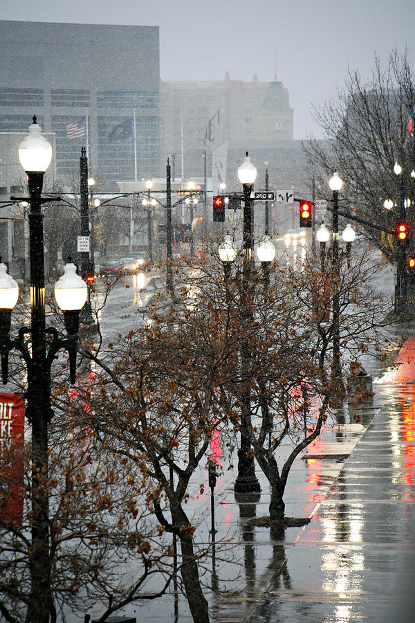 Salt Lake City in the Rain II Photograph by Marilyn Hunt