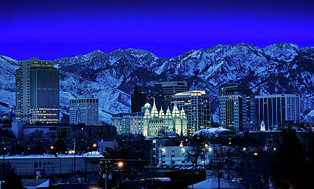 Salt Lake City Salt Lake City at night Photograph by Douglas Pulsipher
