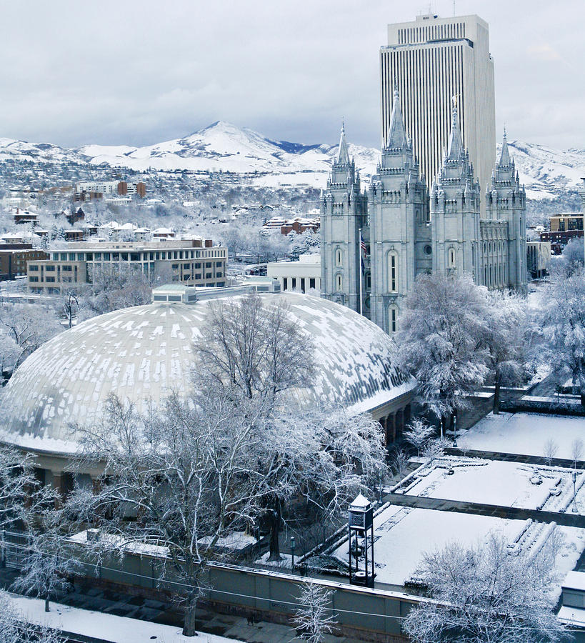 Salt Lake City Tabernacle and Temple Photograph by Marilyn Hunt