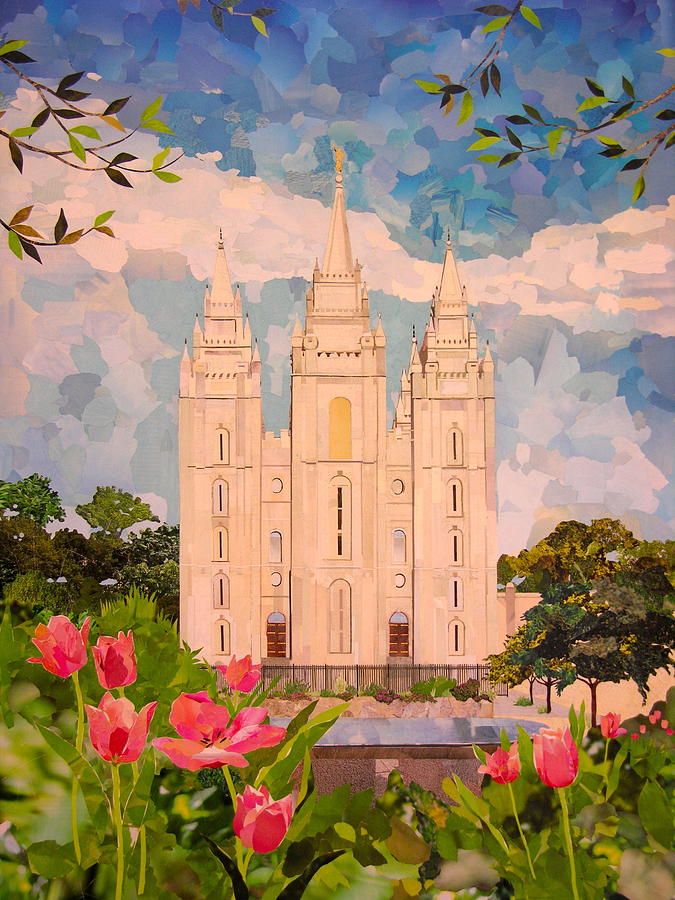 Salt Lake City Temple Mixed Media by Robin Birrell