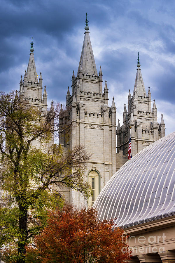 Salt Lake LDS Temple and Tabernacle - Utah Photograph by Gary Whitton