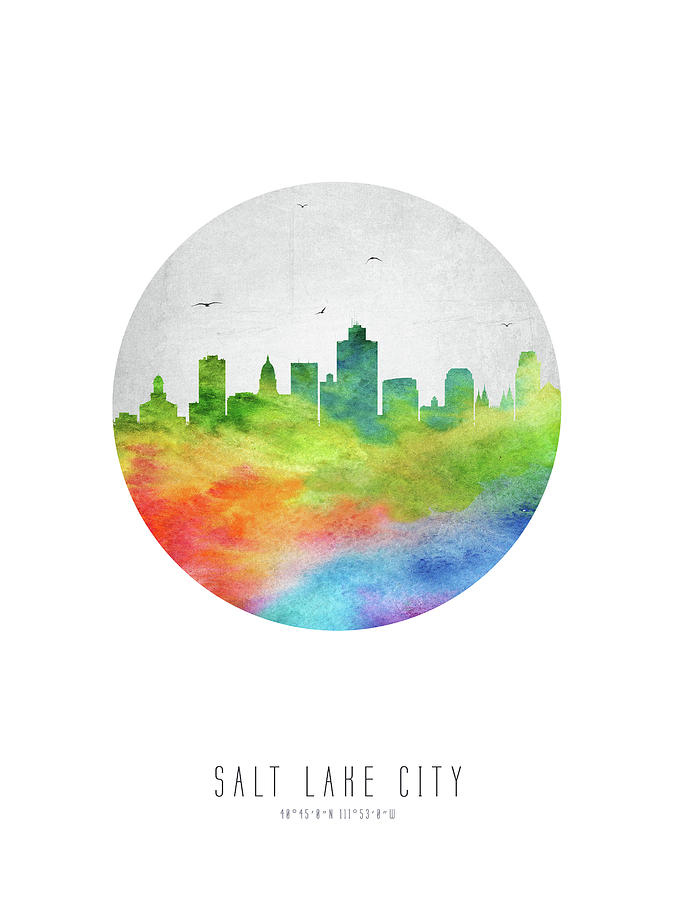 Salt Lake Skyline Usutsl20 Digital Art