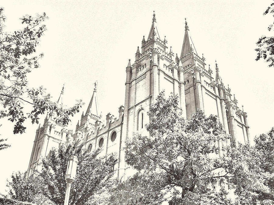 Salt Lake Temple Sketch Photograph by Misty Alger
