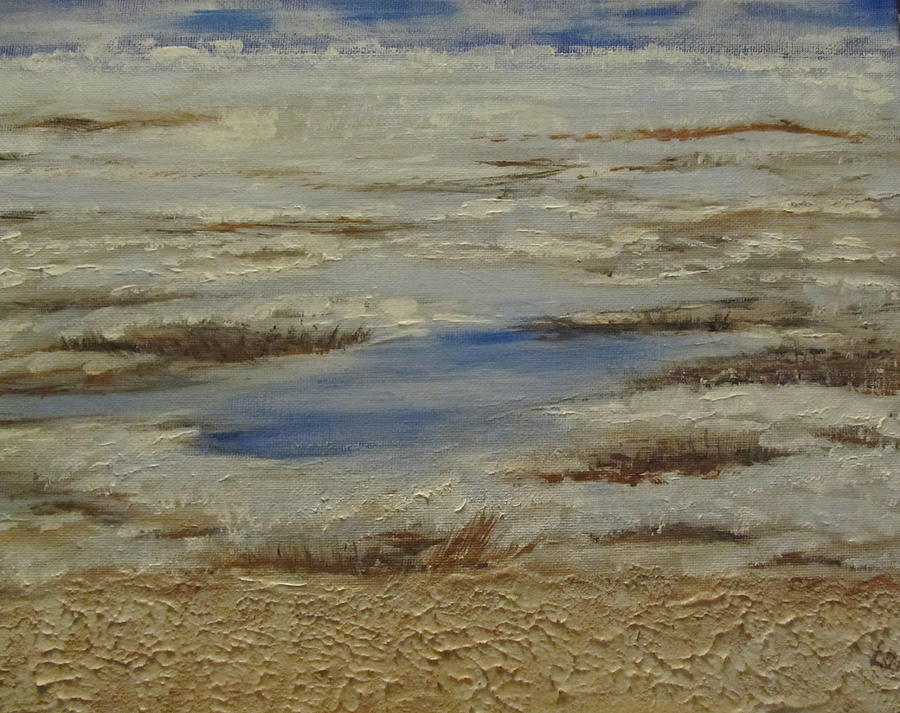 Salt Marsh In Winter Painting by Lorraine Centrella