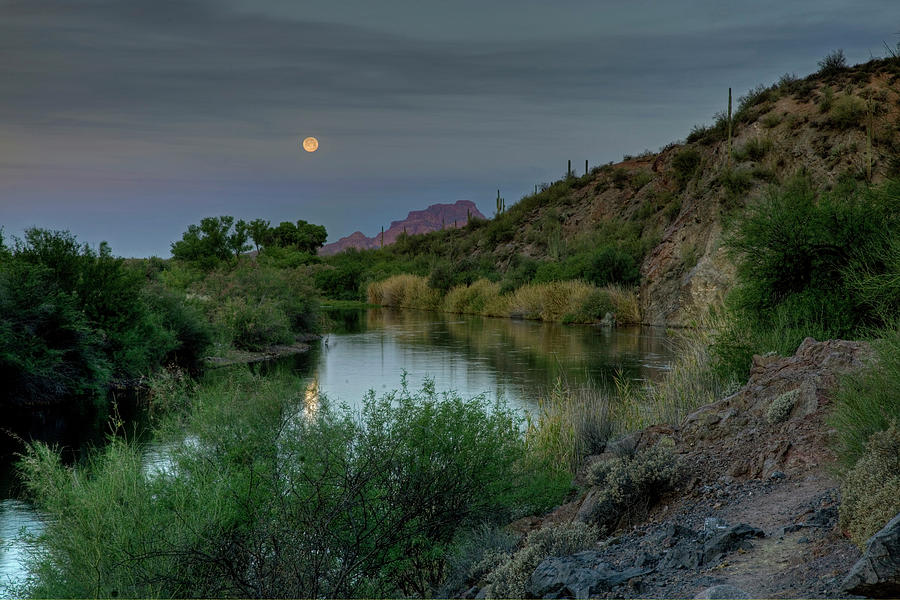Salt River in Moonlight Photograph by Sue Cullumber