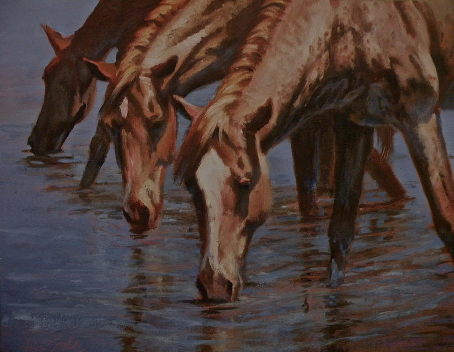 Horse Painting - Salt River Redheads by Mia DeLode