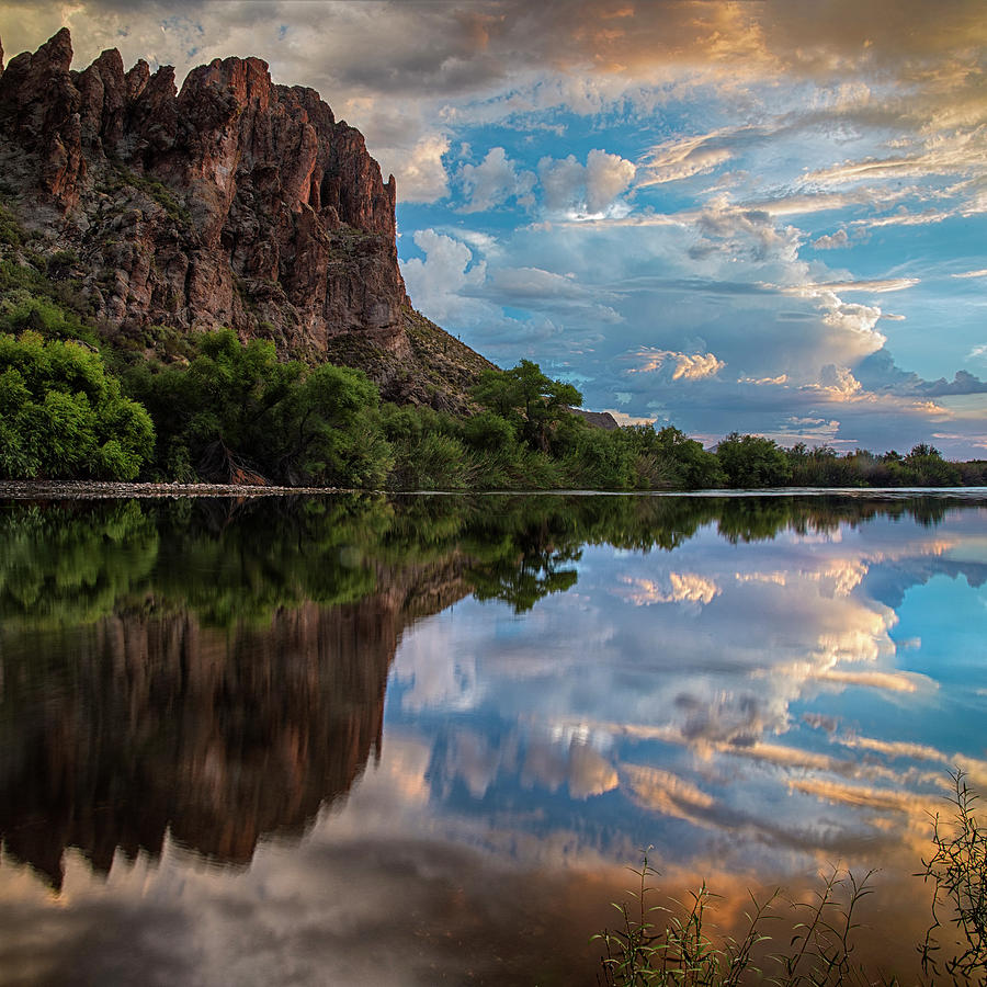 Salt River Sunset Reflections Photograph by Dave Dilli