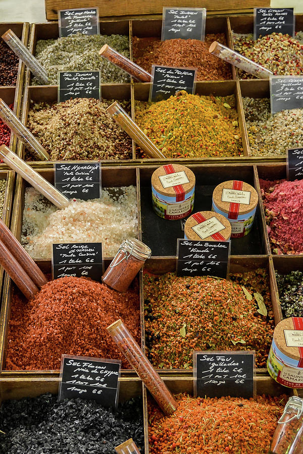 France Photograph - Salts and Peppers at the Market by Allen Sheffield France Photograph - Salts and Peppers at the Market by Allen Sheffield