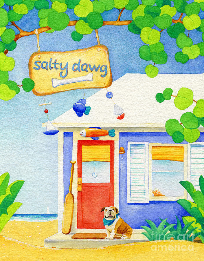 Salty Dawg Beach Cottage Painting
