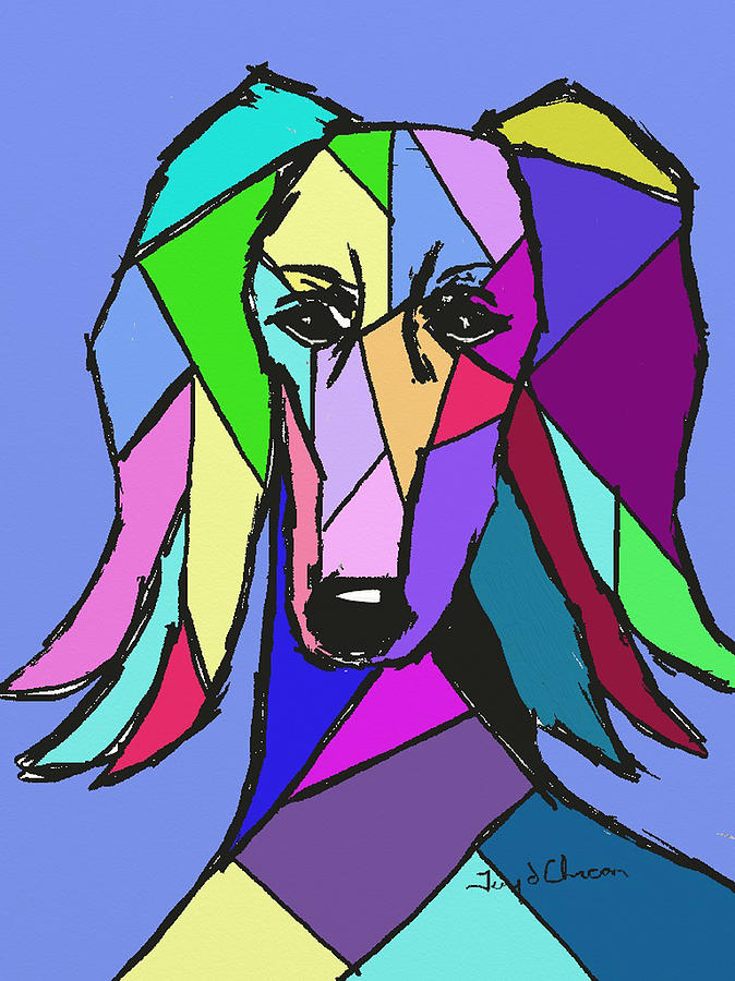 Saluki Colors Painting by Terry Chacon