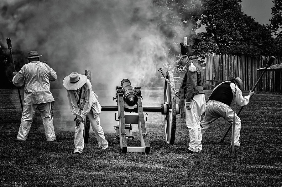 Salute to the States - Cannon - Black and White Photograph by Nikolyn McDonald