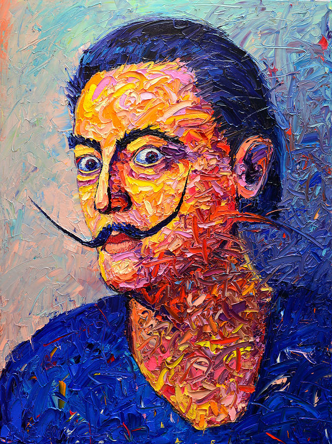 Salvador Dali Contemporary Impasto Palette Knife Oil Painting Portrait By Ana Maria Edulescu Painting by Ana Maria Edulescu