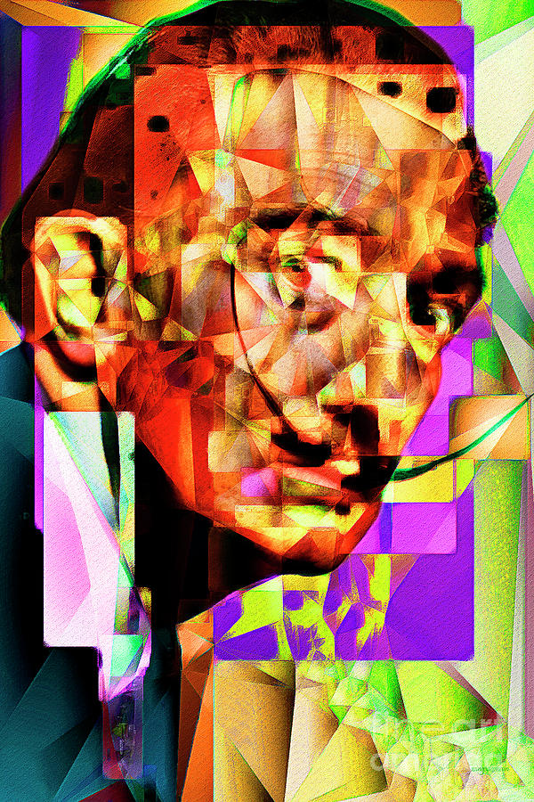 Celebrity Photograph - Salvador Dali in Abstract Cubism 20170401 by Wingsdomain Art and Photography