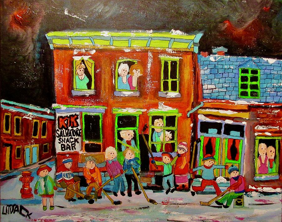 Salvatores Snack Bar Goose Village 1960s Painting by Michael Litvack