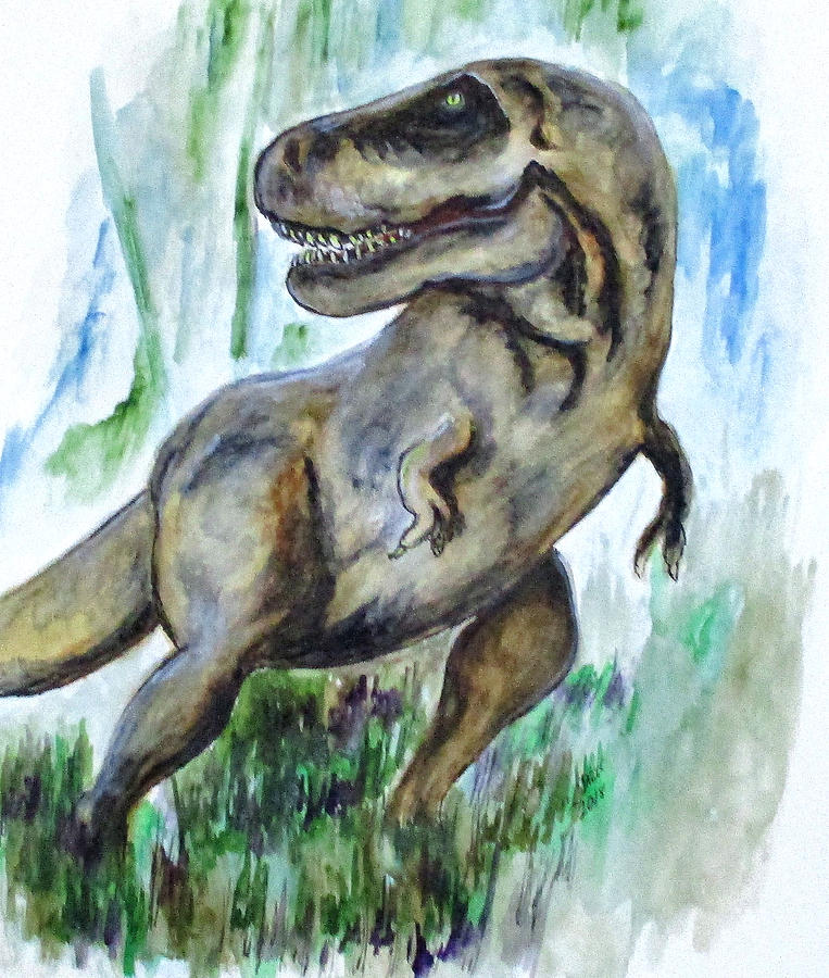 Salvatori Dinosaur Painting by Clyde J Kell