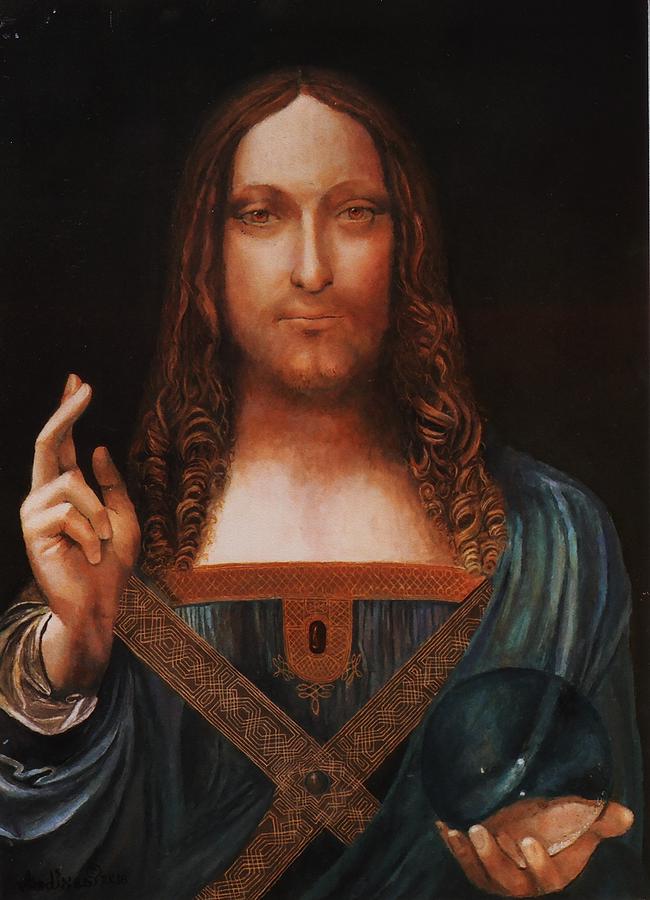 Salvatori Mundi Painting by Henry Godines