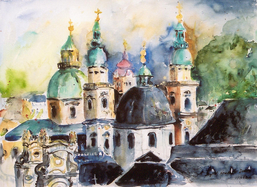 Salzburg Austria Painting by Ingrid Dohm
