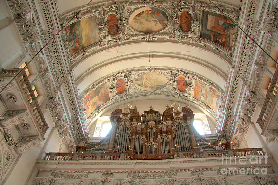 Organ Photograph - Salzburg Cathedral organ by Frank Townsley