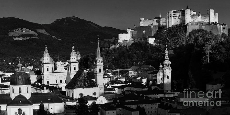 Salzburg panorama bw Photograph by Rudi Prott