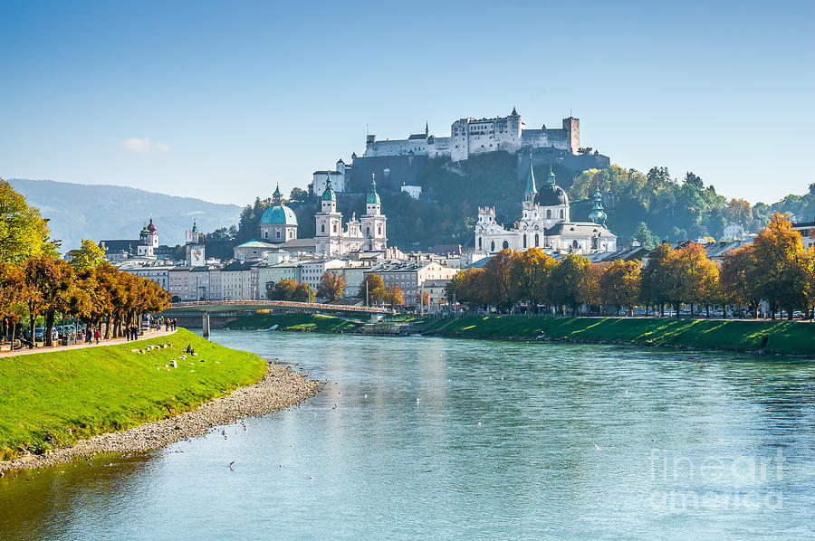 Salzburg skyline with Fortress in summer, Austria Photograph by JR Photography