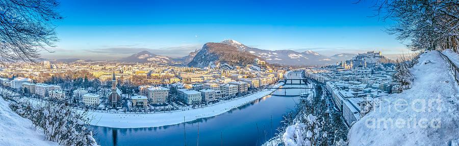 Salzburg winter panorama Photograph by JR Photography