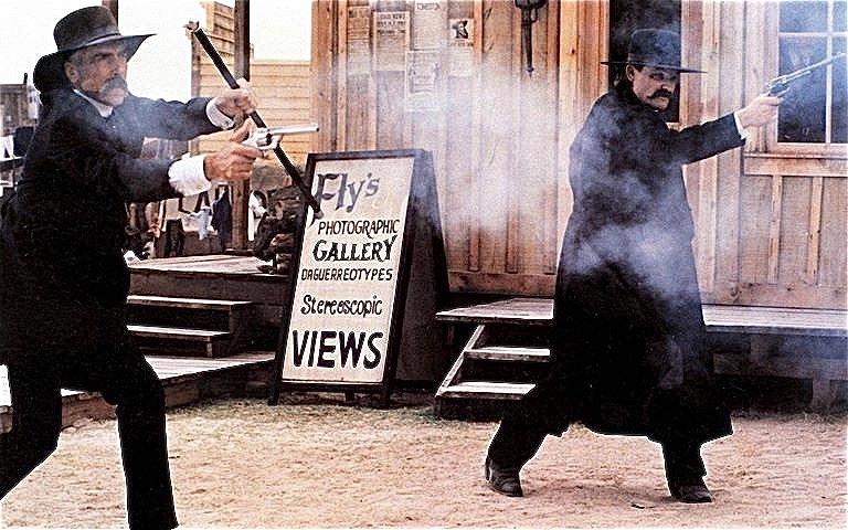 Sam Elliot as Virgil Earp Kurt Russell as Wyatt Earp Mescal Arizona Tombstone film 1993 Photograph by David Lee Guss