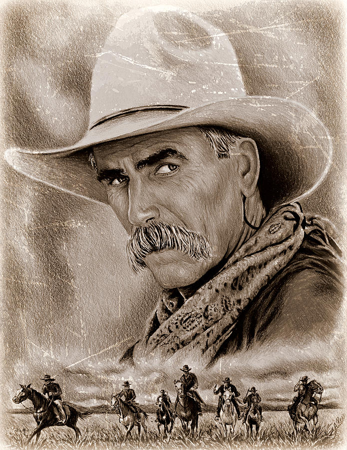 Sam Elliot Cowboy ver 4 Drawing by Andrew Read