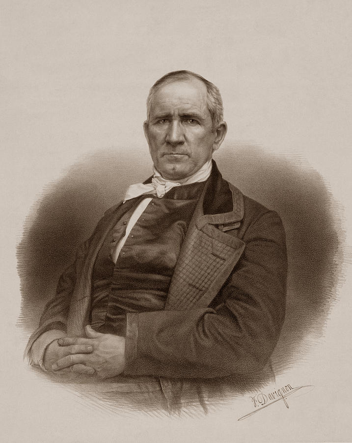 Sam Houston Portrait Drawing by War Is Hell Store