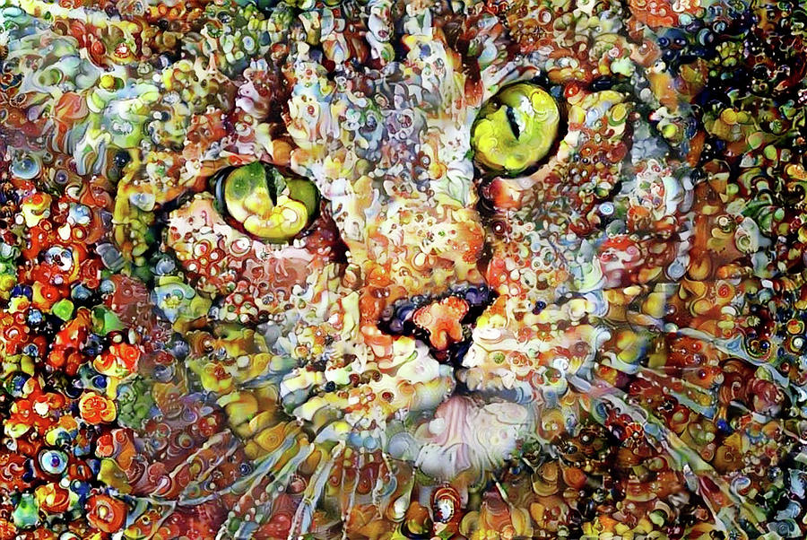 Sam the Colorful Tabby Cat Digital Art by Peggy Collins