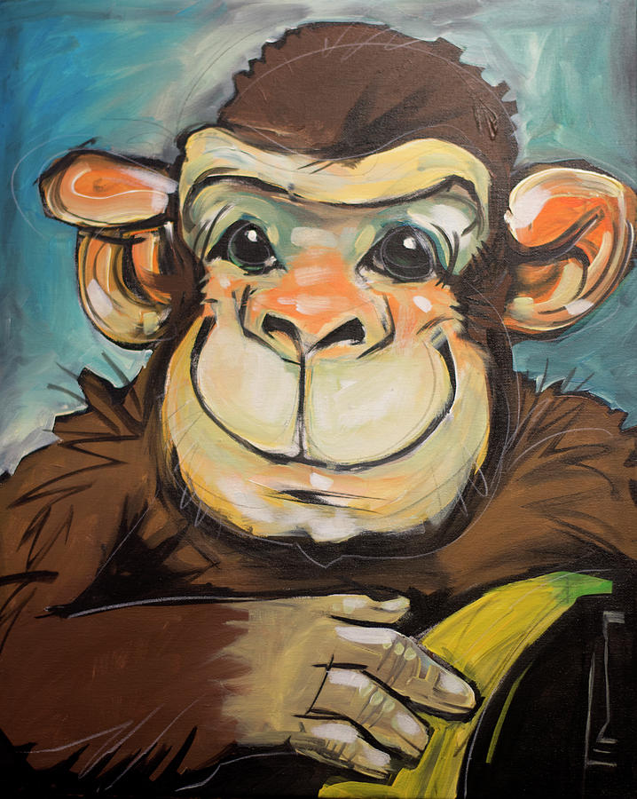 Sam the Monkey Painting by Tim Nyberg