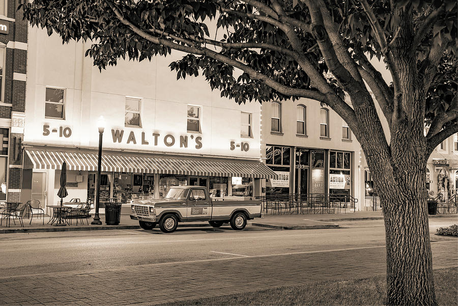 Vintage Photograph - Historic Wheels Of Commerce - A Bentonville Arkansas Legacy In Sepia by Gregory Ballos