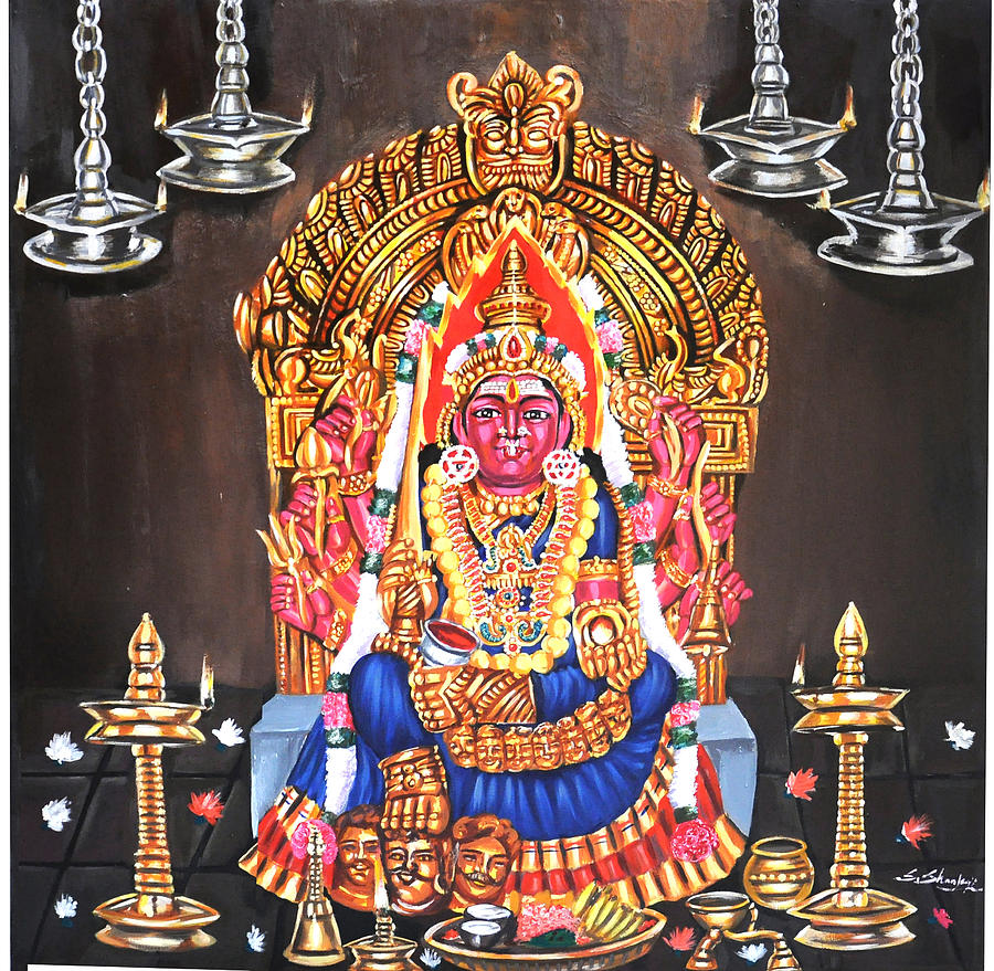 Samayapuram Mariammaman Painting by Sankaranarayanan - Pixels