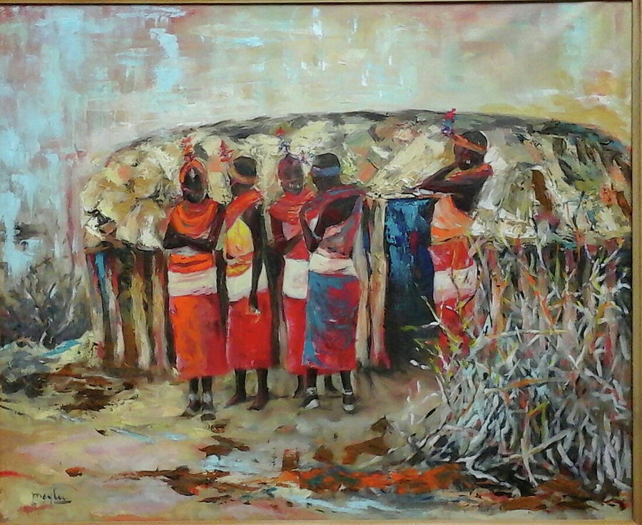 Samburu Village Painting by Maylu Garcia - Fine Art America