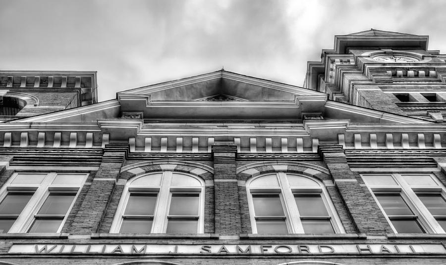 Samford Hall Auburn University  Black and White Photograph by JC Findley