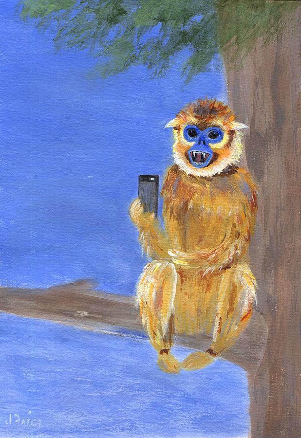 Sammy the Snub Nosed Golden Monkey Painting by Jamie Frier