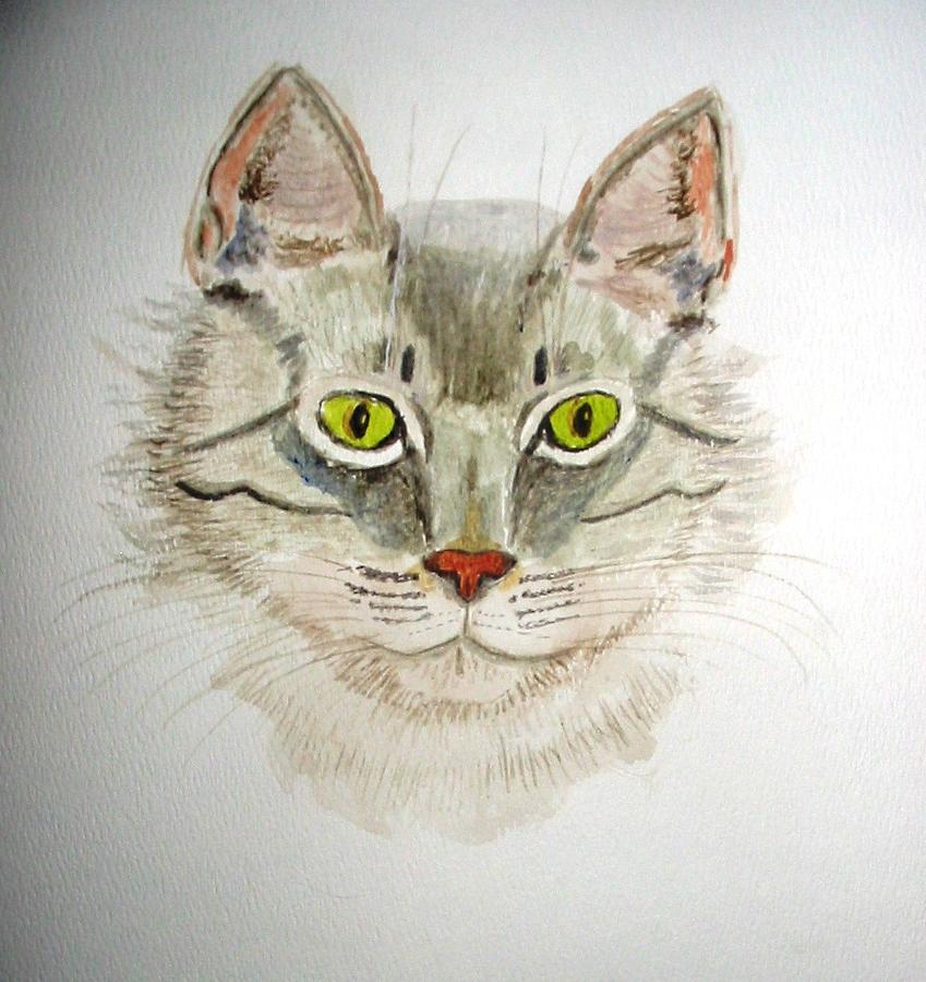 Cat Painting - Sammy by Vera Smith