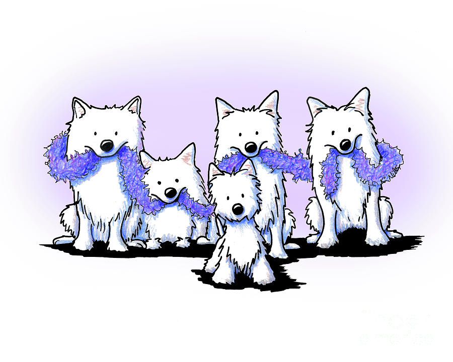 Sams Drawing - Sams And Westie by Kim Niles Sams Drawing - Sams And Westie by Kim Niles