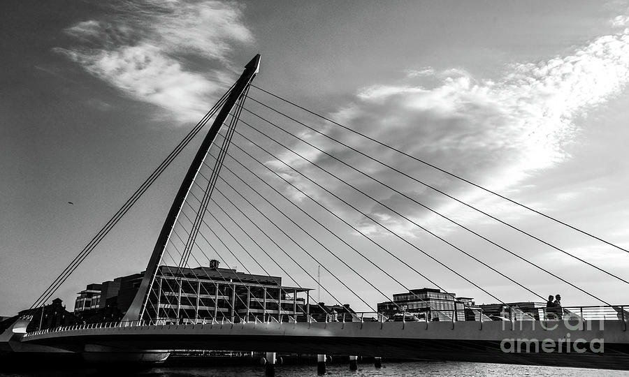 Samuel Beckett Bridge Dublin BW #4 Photograph by Lexa Harpell