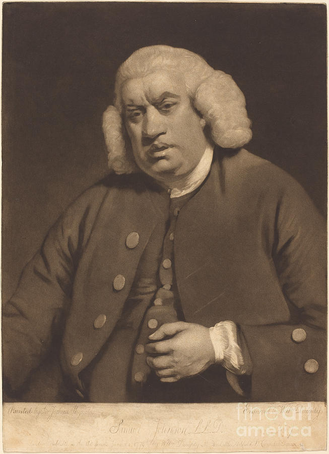 Samuel Johnson Drawing by William Doughty After Sir Joshua Reynolds