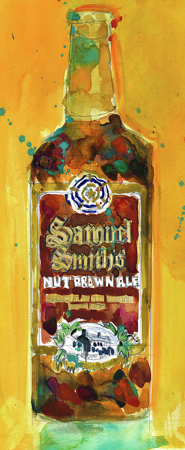 Craft Beer Painting - Samuel Smith Nut Brown Ale Beer Bottle by Dorrie Rifkin