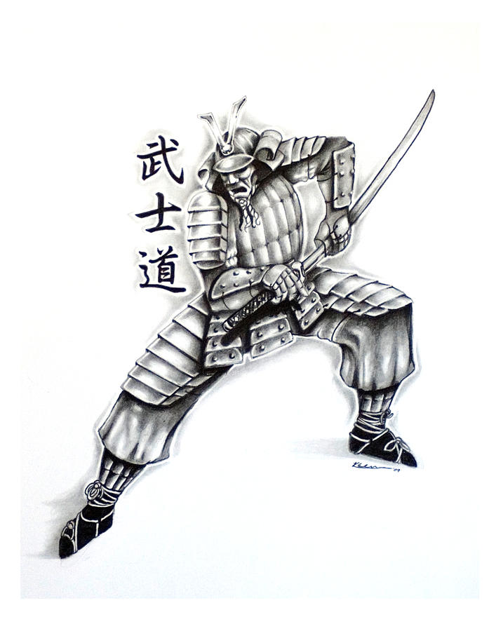 Samurai Tattoo Design 2 Drawing by Kyle Adamache - Fine Art America