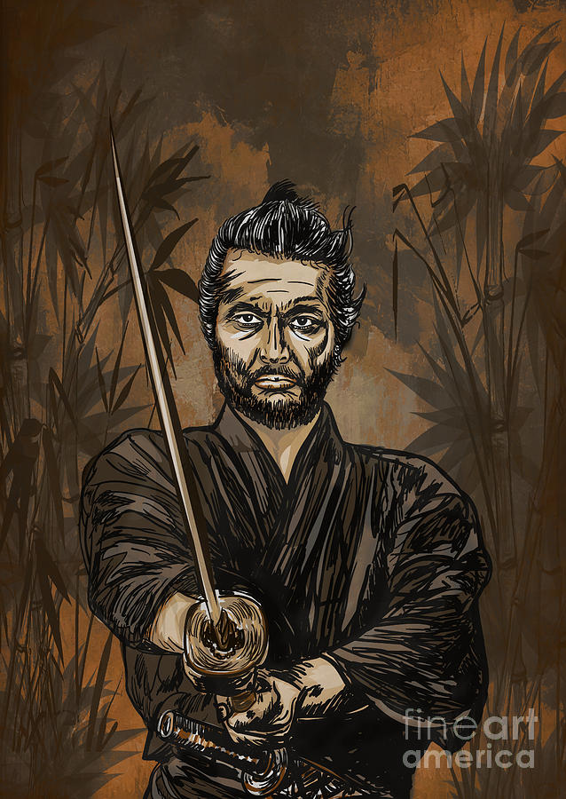 Samurai warrior. Painting by Andrzej Szczerski