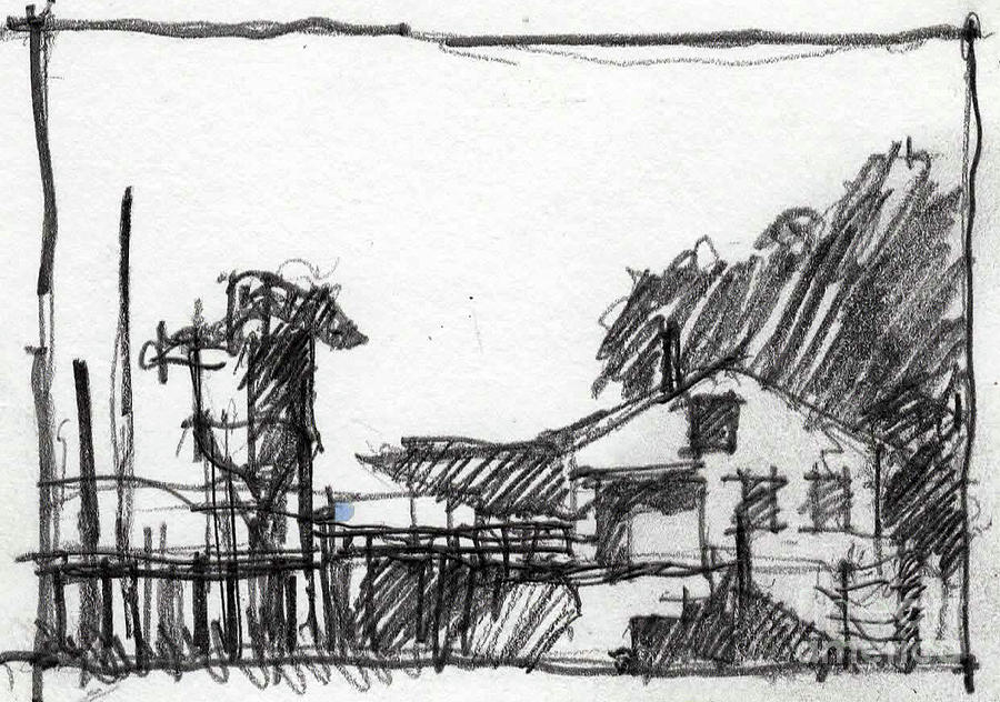 San Angelo Blacksmith Shop Value Study Painting by Tim Oliver